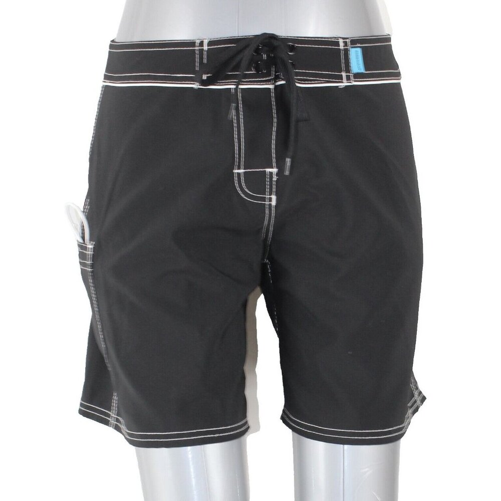 Mysterioso Sz 6 x 7  Black White Tie Pocket 100% Polyester Swim Suit Shorts